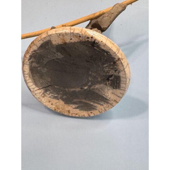 Signed Raku Tribal Pottery Sculpture Jar Spear & Fish Motif By Dickason 1993 - Picture 3 of 13